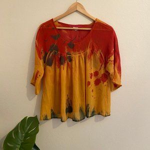 Daniel Benjamin Vintage Red Sheer Chiffon Blouse